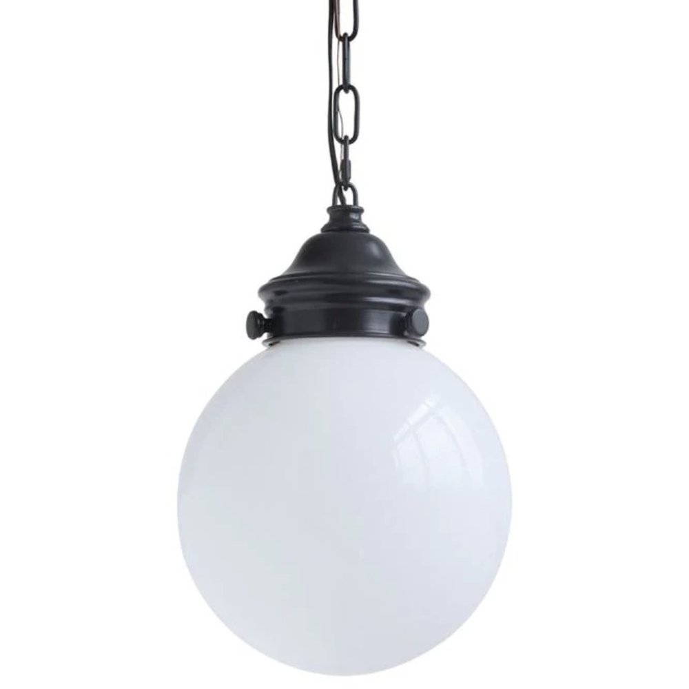NWT Metal and Glass Globe Pendant Light